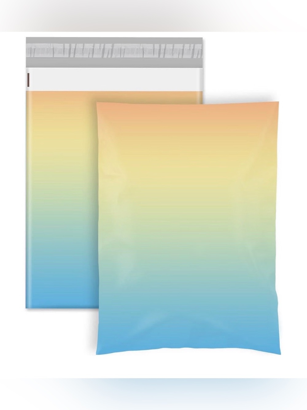 Gradient Bubble Mailers - Yellow to Blue Shipping Envelopes